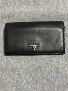 さ*や様 PRADA ブラック レザー 長財布 破れ有 状態悪