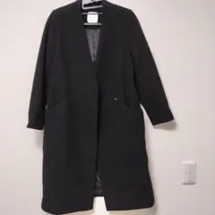 UNITEDTOKYO　エクストラウールVネックコート　ノーカラーコート　1　黒