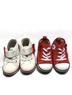 コンバースベビースニーカー13cm 2足セット(ハローキティ・レッド)
