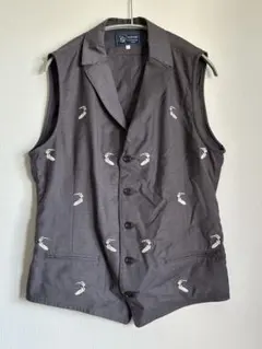 The DUFFER of St.GEORGE 刺繍入りグレーのベスト Lサイズのサムネイル