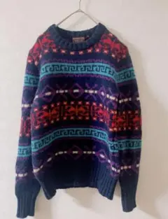 希少★70's CHAPS RALPHLAUREN ヴィンテージ 総柄 ニット