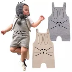 うさぎ サロペット ロンパース  イースター うさみみ