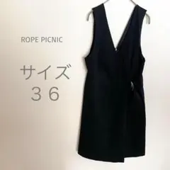 ノースリーブ黒ラップワンピース