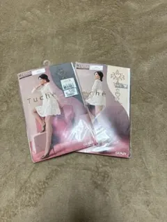 ストッキング　タトゥーストッキング　新品　可愛い　2枚　ブラック　ベージュ