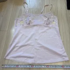 薄いピンク 刺繍 キャミソール　ワコール