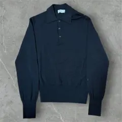 JOHN SMEDLEY メリノウール ポロニット ブラック 英国製 上質