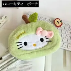 Sanrio　ハローキティ　リンゴ型ぬいぐるみペンケース　グリーン