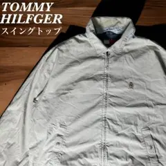 [j157]USA古着トミーヒルフィガースイングトップメンズＬサイズベージュ