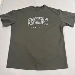 BRAVELY THE LIFE ロゴ Tシャツ カーキ