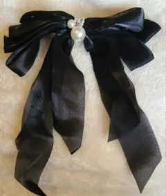 ブラックリボン ヘアアクセサリー