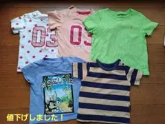 【子ども服まとめ売り】ブランドTシャツ5枚セット 80センチ相当