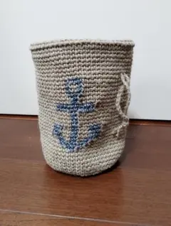 MANAHOAC アンカー刺繍巾着袋 ハンドメイド ベルトフック付