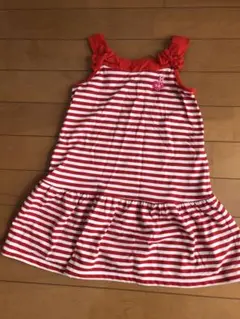 再値下げしました！ホットビスケッツボーダーワンピース赤110センチ