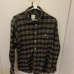 THE NORTH FACE チェック柄 長袖シャツ ネイビー/イエロー