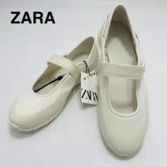 タグ付き未使用　ザラ　メリージェーンスニーカー　フラット　ベルクロ　39　白