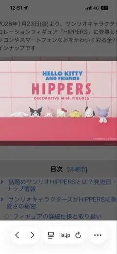 ハローキティ HIPPERS ミニフィギュア