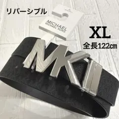 新品⭐️MICHAEL KORSリバーシブルベルトXL全長122㎝　黒MK柄×黒のサムネイル