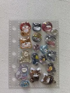 和風　柴犬　動物園シリーズ　おすそ分け　固いタイプ　立体シール