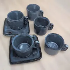 ダークブルー デミタスカップ 5個セット