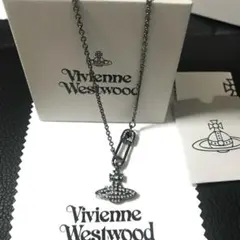 Vivienne Westwood 安全別針 圓形標誌項鍊 黑色