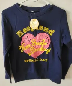 新品☆ハートプリントトレーナー 150サイズ ネイビー