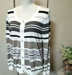 特別お値下げ❗ロイヤルアスコット ボーダー柄 ニットカーディガン