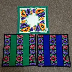 フェイラー　 花柄刺繍ハンカチ3枚セット