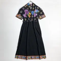 レオナール ワンピース 花柄 総柄 半袖 ロング丈 モード 高級 日本製 上品のサムネイル
