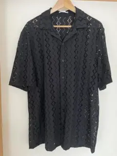 値下げ【美品】size:M ZARA オープンカラーシャツ　クロシェ編みのサムネイル