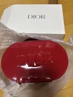 Dior ノベルティ エナメル　バニティポーチ レッド　新品