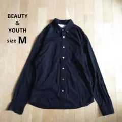 BEAUTY＆YOUTH　長袖シャツ　M　コットン　ネイビー