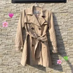 【新品】春ベージュ ダブルブレスト ピーチトレンチコート