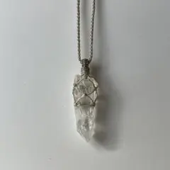 ヒマラヤ水晶 ダブルターミネッテド ＊ マクラメペンダント ネックレス 49 ヒマラヤ水晶 ダブルターミネッテド ＊ マクラメペンダント ネックレス
