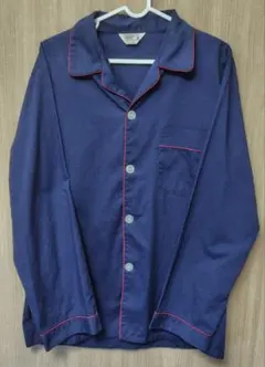 70s 80s JCPenney パジャマシャツ ネイビー レッドパイピングのサムネイル