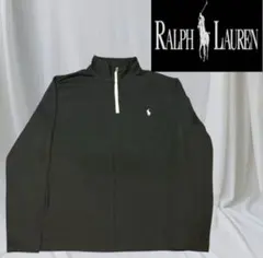 ポロ・ラルフ・ローレン ハーフジップ 長袖カットソー 黒