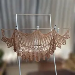 優しいオレンジベージュ かぎ針編み ストール