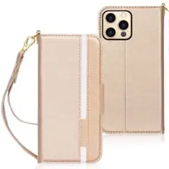 iPhone14plusケース6.7インチ対応 ワイヤレス充電(ゴールド)