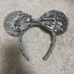 シルバー ミッキー耳カチューシャ