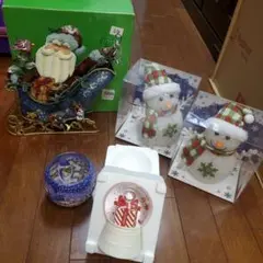 クリスマス サンタ 雪だるま スノードーム
