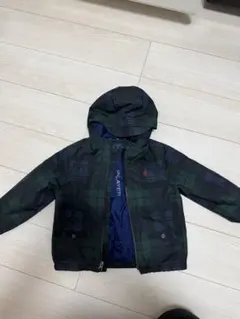 PLAYER フード付きジャケット 緑と黒のチェック柄