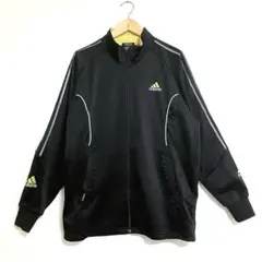 美品✨アディダス ロゴ刺繍 トラックトップ ジャージ クライマライト 黒 160