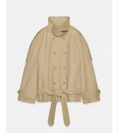 R*♡様 タグ付き新品★ZARAのショート丈ハイネックトレンチコート★Sサイズ★