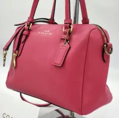 【美品】コーチ ショルダーバッグ 2way ミニボストン ピンク 斜め掛け