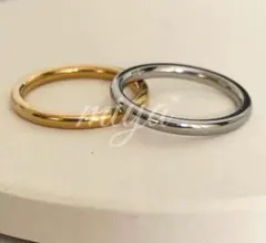２個セット　サージカルステンレス　11号リング シルバー　金アレ対応　レディース