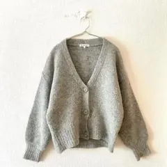 ☆【グローバルワーク】カーディガン 毛混 ドロップショルダー フルボタン M
