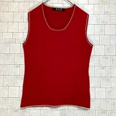 エールぺべノースリーブトップス サイズ2 レッド シンプル　派手　人気デザイン