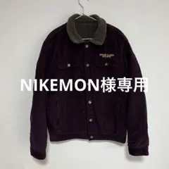 ボアジャケット コーデュロイ Lサイズ 濃紫 ムートン風 裏起毛 ブルゾン