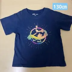 男の子　半袖　Tシャツ　130センチ　ネイビー　ユニクロ　レックウザ　ピカチュウ