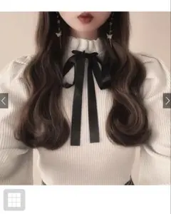 【GRL】リボン付きホワイトニット長袖