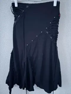 ozz on ゴシック調 レースアップ フレアスカート ブラックのサムネイル